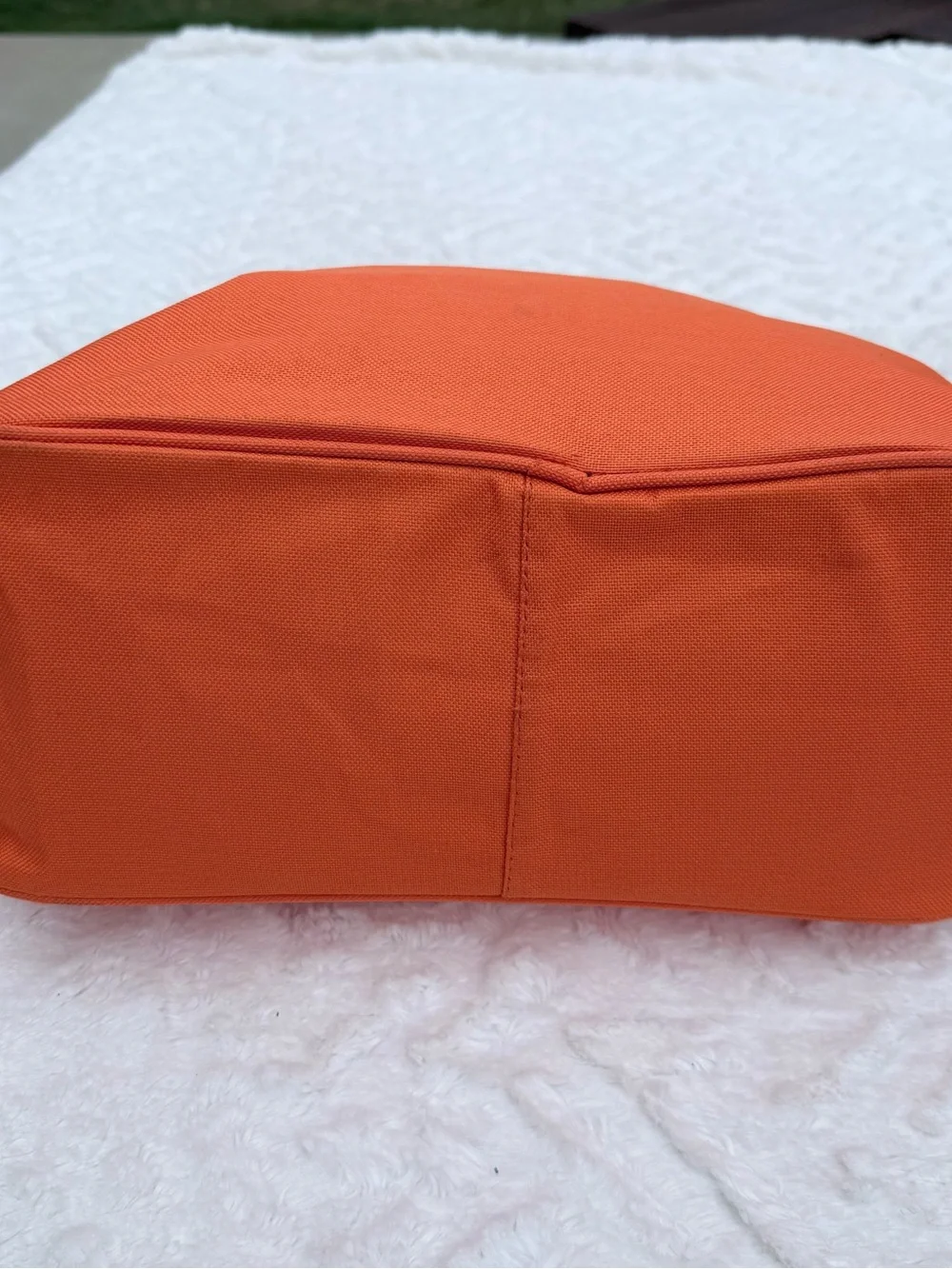 Aruba Orange Canvas Tote Bag with plastic Handles - like new